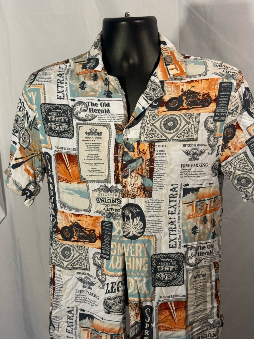 Printed Short-Sleeve Casual Shirt - Multi-Color